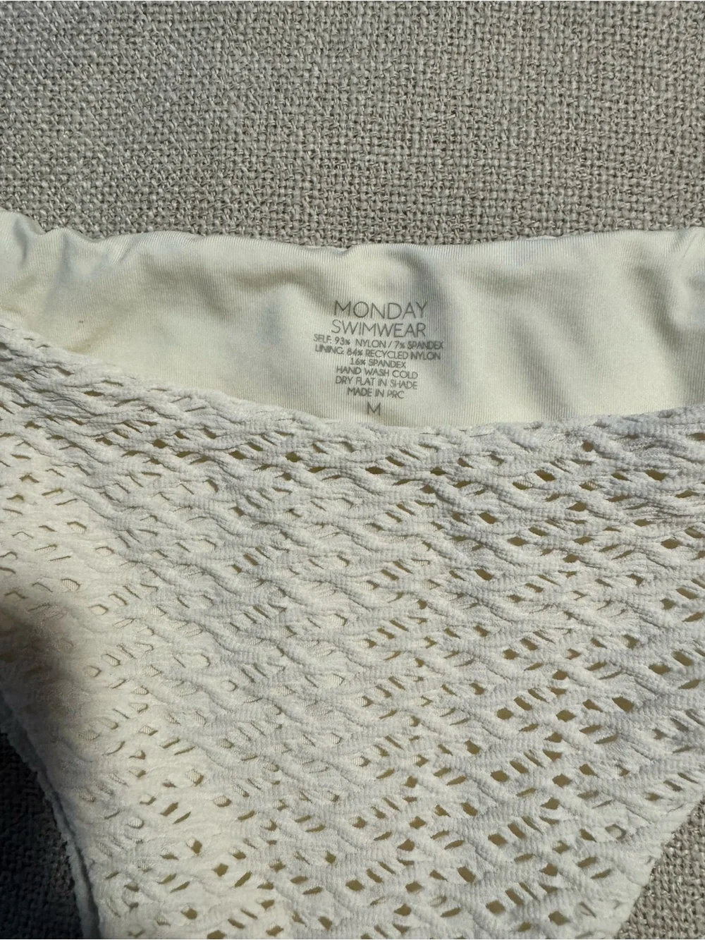 Monday Swimwear Ivory Crocheted Bikini